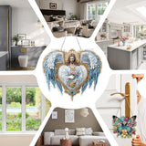 SKRYUIE Hanging Diamond Art Kits for Adults Christ, DIY Window Pendant Diamond Painting Kit Sun Catcher, Special Shaped Crystal Acrylic Double Sided, Porch Outdoor Garden Ornaments 6.9 x 7.88 Inch D3 SKRYUIE