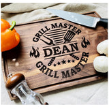 Personalized Grill Wood Cutting Board Handmade in USA – Best Serves as Chopping board, Charcuterie board, Cheese board – Unique Wooden Grilling Gift Viva Workshop
