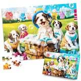 100 Piece Puzzles for Kids Ages 4-6 6-8 8-10 Year Old - Puppies and Bubbles, 100 Pieces Jigsaw Puzzles for Kids, Children Learning Educational Toys Gift for Boys and Girls Jeacirio