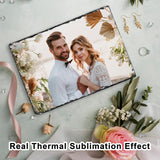 Keepwaters Sublimation Slate Blanks, Sublimate Slates With Display Holder, 6 Pack Square Sublimation Plaque, Heat Thermal Memorial Slates Rock Stone Photo Frame For Desktop Souvenir DIY Picture Keepwaters