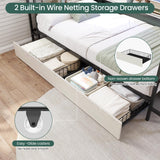 DICTAC Corner Full Bed Frame with Storage Drawers and Charging Station Farmhouse Metal Platform Bed Frame with Sliding Barn Doors and Led Lights Full Daybed with Storage Headboard,Black & White DICTAC