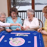 2F22E Mahjong Mat - Non-Slip Noise Reduction Gaming Mat 32.4x32.4 Inch for Mahjong/Poker/Board Games/Card Games/Dominoes (Blue) 2F22E