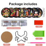 8 Pcs Bookshelf Diamond Art Coasters Kit - DIY 5D Small Diamond Painting Coasters with Holder, Mini Diamonds Arts Kits for Adults Coaster, Gem Art Arts and Crafts for Adults Clendo