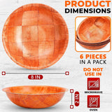 Rich&Richer Wooden Salad Bowl Set 6 Pcs - 8 Inch Salad Bowls Large Serving, Woven Wooden Bowls for Food, Mixing Bowls for Kitchen Set - Wood Salad Bowl Set Serving Bowls Rich&Richer