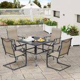 UDPATIO Patio Dining Chairs Set of 4, High Back Patio Chairs in All Weather Breathable Textile Fabric, Outdoor Furniture Chairs for Deck, Lawn, Garden, Backyard (Brown) UDPATIO