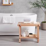 bingaai Cedar Wood Shower Bench 22" - Strong, Soft, Insulating, and Elegant Bathroom Bench for Comfortable Showers and Storage, Cedar Sauna Bench, Perfect for Spa, Patio & Garden Use bingaai