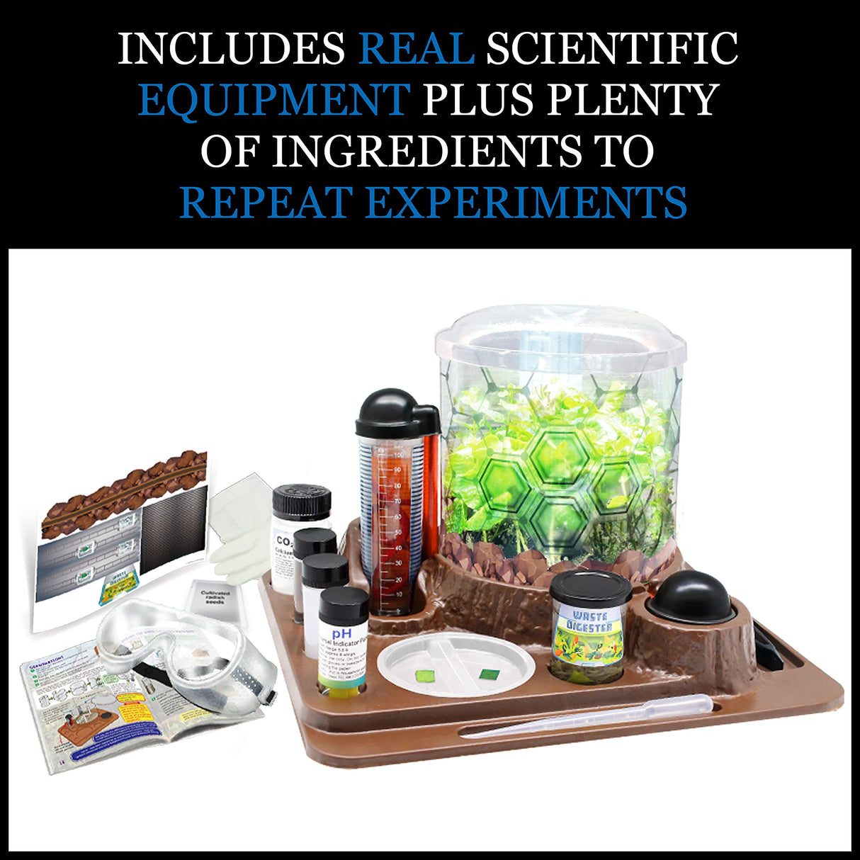 WILD ENVIRONMENTAL SCIENCE Mars Landing Survival Kit - Kids Plant Growing Terrarium Kit – Ages 8+ - Grow Food & Build an Earth-Like Environment on Mars - Seeds Included WILD ENVIRONMENTAL SCIENCE