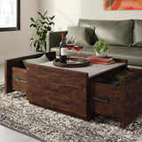Sauder Manhattan Gate Modern Square Coffee Table, Rich Walnut Finish Sauder