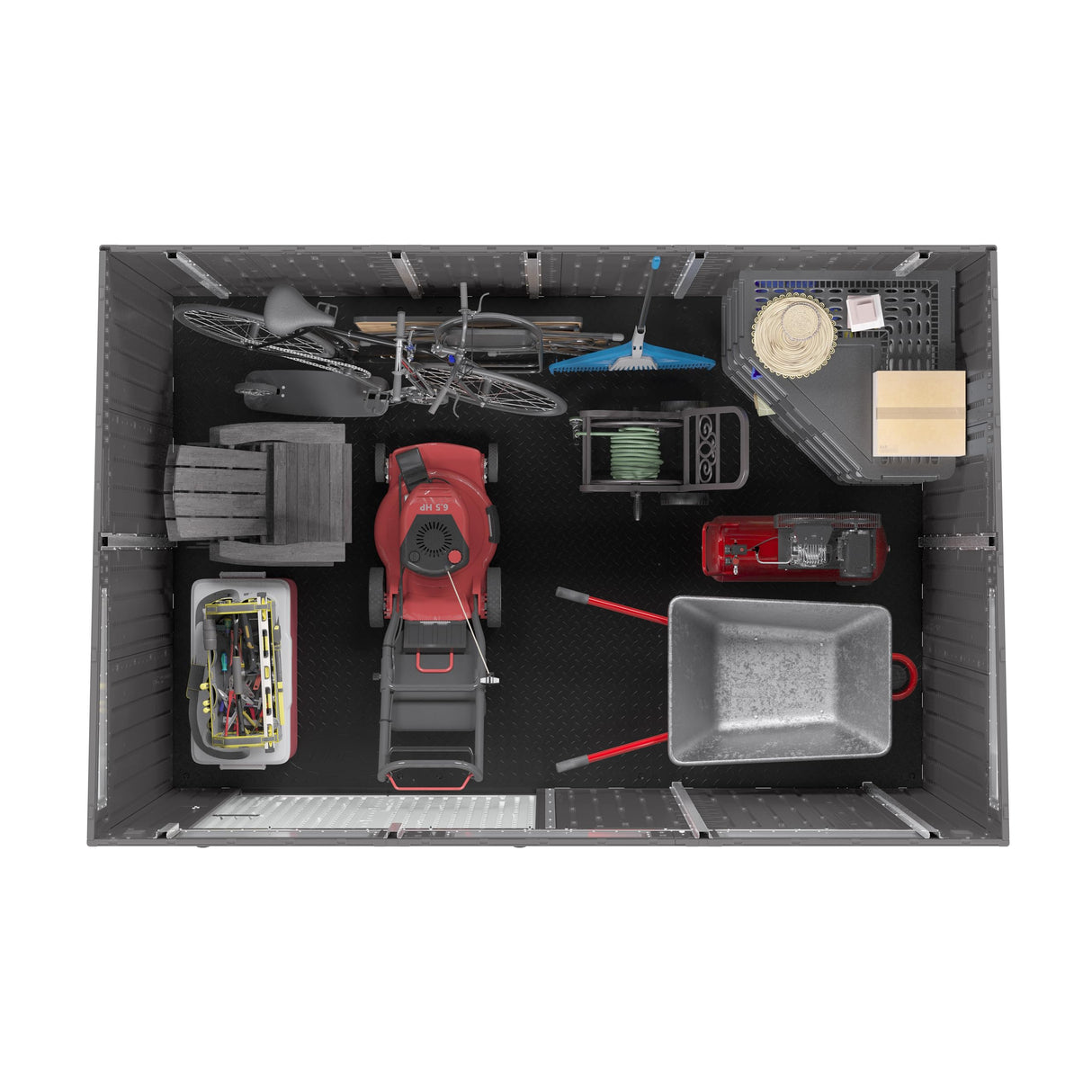 Modernist® 10 ft. x 7 ft. Barn Door Storage Shed, Made in The USA Suncast