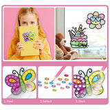 BEARUN Gem Art, Kids Diamond Painting Kit-Big 5D Gem, Arts and Crafts for Girls Ages 6-12, Create Your Own Magical Stickers and Suncatchers - Diamond Art Gift for Girls Ages 6, 7, 8, 9, 10-12, 6-8 BEARUN