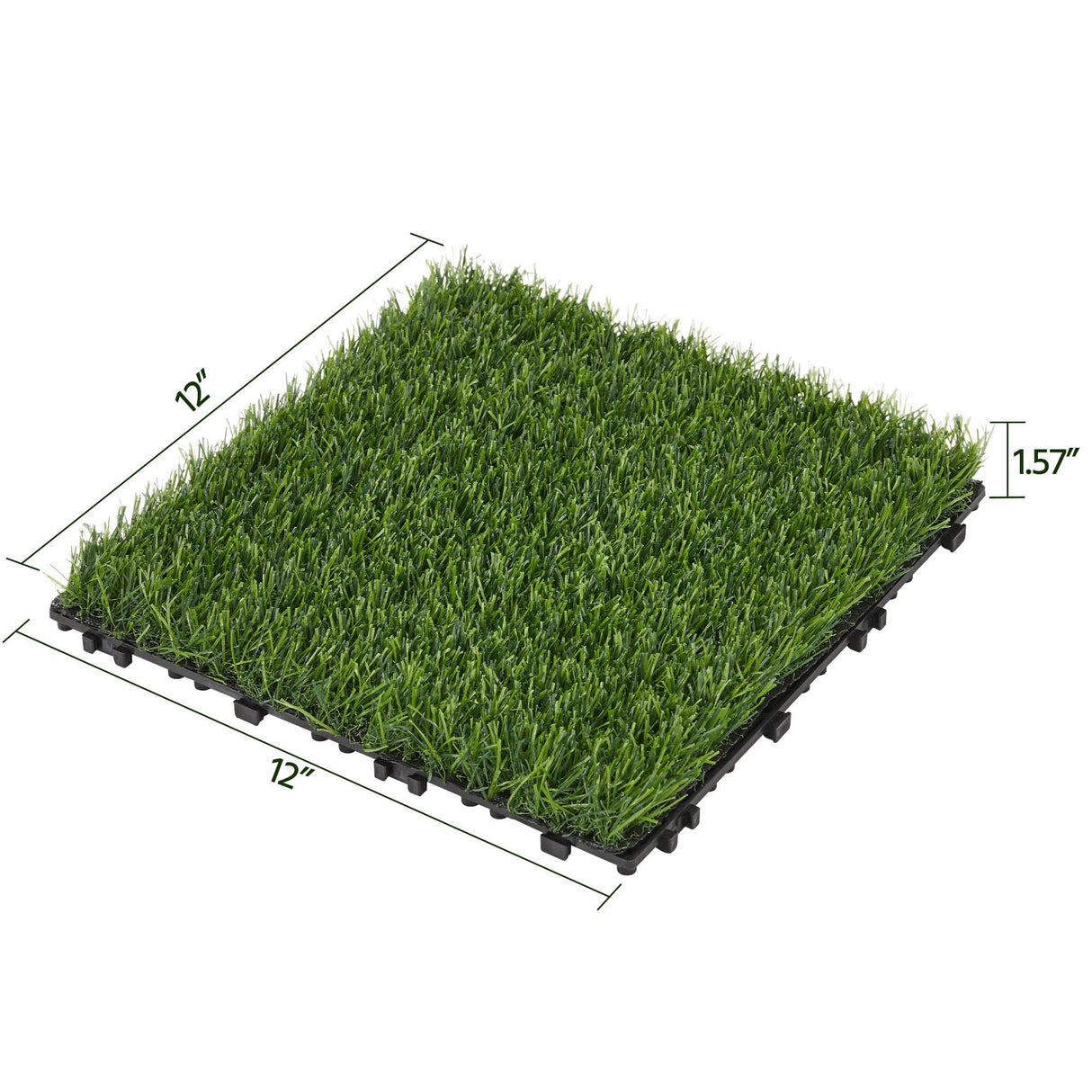 Yaheetech 12" x 12" Artificial Grass, Turf Tiles Interlocking Self-draining Grass, Fake Grass, Grass Pad for Dogs Potty, Patio, Balcony, Outdoor, Floor Decor, Pet, 27 Pack Yaheetech
