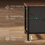 Huuger 63 Inch Long Dresser for Bedroom, Wide TV Stand for 55, 65, 70 Inch TV, 6 Drawer Dresser for Closet with Fabric Drawers, Storage Organizer for Bedroom, Entryway, Rustic Brown Huuger