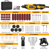 Rotary Tool Kit: DEKOPRO Power Hand Rotary Tools Mini for Wood/Metal, Electric Grinder Drill Machine Set with Flex Shaft for Carving, Cutting, Sanding, Grinding, Polishing, Engraving DEKOPRO