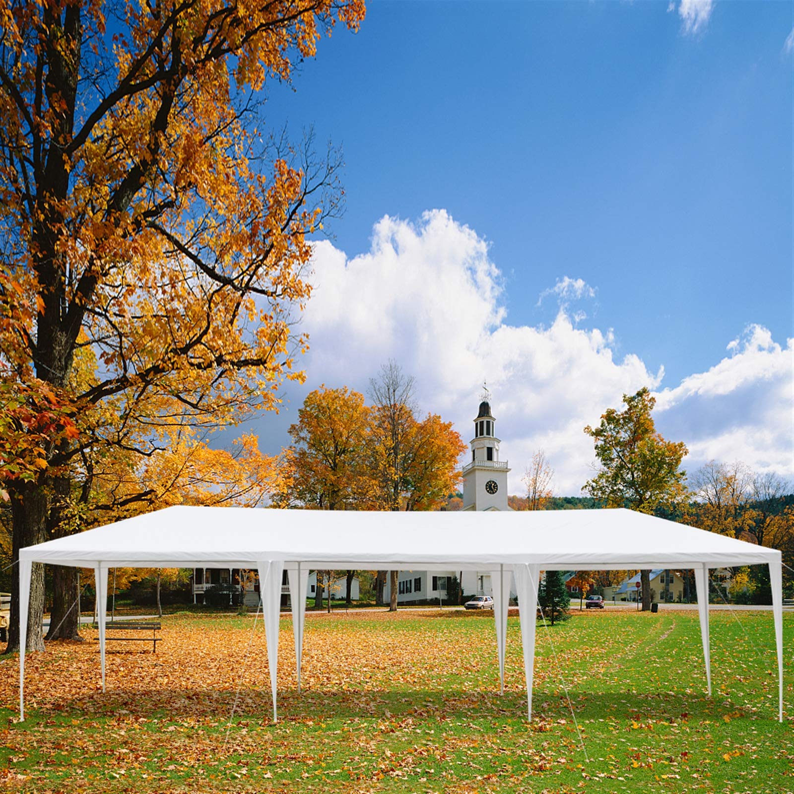 Imbesty 10x30 FT Heavy Duty Canopy Tent, Stable Spiral Tubes Gazebo Waterproof Outdoor White Inflatable Party Tent Wedding Tents Patio Canopy for Parties with 5 Removable Sidewalls - WoodArtSupply