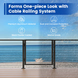 Muzata Aluminium Cable Railing Gate Black for Wood Metal 36" Cable Railing System Outdoor Seaside 36 1/32'' W X 32 13/32" H, DG01 BPA Muzata