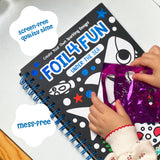 DINO MINI Foil4Fun - Foil Art for Kids - Craft Kits for Kids Ages 4-8 - Includes 16 Foil Art Pages and 16 Coloring Pages - Screen Free Birthday Gifts - Airplane and Travel Activities (Under The Sea) DINO MINI