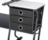 SD Studio Designs 2 Piece Eclipse Ultra Center/Drawing Table with Stool, Angle Adjustable Top, Storage Shelves, and Drawers SD STUDIO DESIGNS