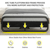 Catrimown Full Size Metal LED Bed Frame with Headboard - Heavy Duty Platform Design, Noise-Free & Easy Assembly Catrimown
