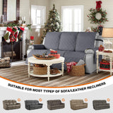 VANSOFY Waterproof Recliner Couch Covers, Sofa Covers 1-Piece Washable Reclining Sofa Cover Non-Slip Furniture Protector with Elastic Straps Pocket for Dogs, Pets(Dark Gray,3 Seater) VANSOFY