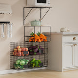 Niovrooro Garage Shelving Wall Mounted with Wire Baskets and Hooks,Basement Hanging Storage and Organizers,Heavy Duty Organization Shelves,Wall Storage Rack Niovrooro