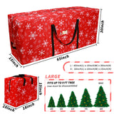 RICHIE Christmas Tree Storage Bag 9ft (3pc Set), 600D Oxford Tear-proof Xmas Tree Bag, Fits Up to 9 Foot Artificial Trees, Reinforced Handles & Zippered & Durable, Holiday Decoration Storage Bags, Red RICHIE