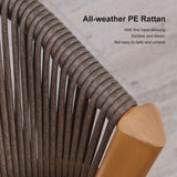 PURPLE LEAF 7 Pieces Outdoor Dining Set All-Weather Wicker Outdoor Patio Furniture with Table All Aluminum Frame for Lawn Garden Backyard Deck Patio Dining Set with Cushions, Brown PURPLE LEAF