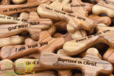 Generic Custom Personalized Olive Wood Comfort Cross, 4 Hand Held Cross, Prayer Palm Cross, Personalized Name Cross Gift for any age or Occasion One Side Engraving Generic