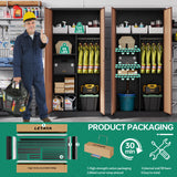 Letaya Metal Storage Cabinets,72'' Employee Lockers Steel Wardrobe with Lock Door for Office,Home,School,Gym,Fire Department,Hotel(Wood Grain Color) Letaya