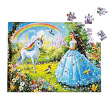 Fishwisdom Pack of 2, 100 Piece Jigsaw Puzzles for Adults and Teens and Kids Family Happy Games Princess Unicorns Puzzles fishwisdom