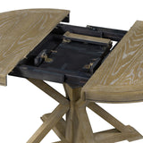 LUMISOL Dining Table for 6 People, 42"-54" Extendable Round Kitchen Table with a 12 Inch Leaf, Farmhouse Wooden Dining Table for Dining Room, Living Room, Apartment, Space-Saving, Natural LUMISOL