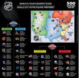 MasterPieces Sports Puzzle - All Teams 500 Piece Jigsaw Puzzle for Adults - NHL League Hockey Map - 21 x 15 Masterpieces