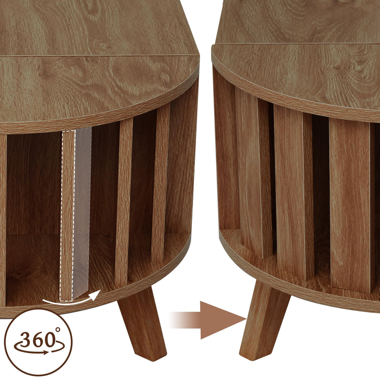 Janmer Home 47.3" Lift Top Coffee Table with Hidden Storage, Small End Table with Curved Edge Design, Oval Center Table with Lift Tabletop for Living Room, Office (Walnut) Janmer Home