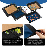 Sancallie Puzzle Mat Roll Jigsaw Storage Felt Mat, Jigroll Up to 1,500 Pieces with 4 Puzzle Trays, Material for Jigsaw Puzzle Player, Box with Drawstring Storage Bag Sancallie