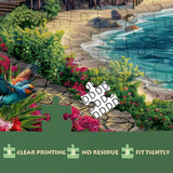 Beach Ocean Puzzles for Adults 1000 Pieces Nature, Summer Hawaii Landscape Scenic Jigsaw Puzzles, Bird Plant Flower Fish Sea Turtle Scenery Puzzle IdeaBazar