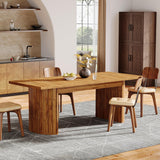 Tribesigns 78.7" Extra Long Dining Table for 6-8 People, Large Farmhouse Kitchen Table with Wooden Tabletop, Rustic Style Rectangular Dinner Table for Dining Room, Kitchen, Living Room, Brown Tribesigns