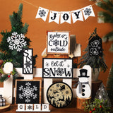 14 Pcs Winter Tiered Tray Decor Set Snowman Snowflake Table Decor Christmas Tree Wooden sign Farmhouse Coffee Spice Blocks Winter Table decoration for Christmas Home Table Shelf FairySandy