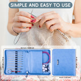 Froggod 4.5-Inch Aluminum Lace Interchangeable Circular Knitting Needle Set, Sizes US 1, 1.5, 2, 2.5, 4, 5, 6, 7 Interchangeable Knitting Needles Lace-Tip with 4 Assorted Cables with Project Bag Froggod