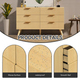 Buenhomino 6 Drawer Dresser for Bedroom, 47" Wide Modern Chest of Drawers with Fluted Design, Dresser TV Stand, Boho Storage Wood Dresser Organizer for Living Room, Hallway, Closet, Entryway Natural Buenhomino