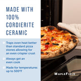 4-Pack Ceramic Pizza Stones - Make Restaurant-Quality Pizza Right at Home - Easy to Use - Durable up to 500℉ - 100% Black Cordierite - 11.75” Diameter Maplefield