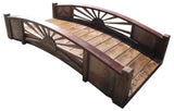 SamsGazebos Sunburst Wood Garden Bridge, 6', Brown SamsGazebos