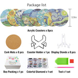 Muzagroo Art Van Gogh Diamond Painting Coasters Kits with Holder Diamond Art Coaster Kits for Beginners Diamond Paintings Kits for Adults Stress-reducing Handicrafts Paint by Diamond 8 PCS (Van Gogh) Muzagroo Art