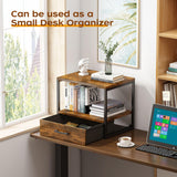 Homeiju Printer Stand for Desk, 2 Tier Printer Stand with Storage,Printer Stand with Drawer,Multi-Purpose Desktop Printer Stand,Heavy Duty Desk Shelf/Desk Organizer for Home Office Homeiju