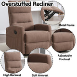 Slim Lazy Boy Recliners for for Adults, Swivel Rocking Chair Recliner with High Back, Small Recliner Chair for Small Spaces, Manual Reclining Chair for Living Room, Adjustable Footrest (Brown) Thctvous