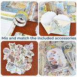 Funto Scrapbooking Kit (202 PCS), Vintage Collection-Wonderland, Perfect for Bullet Scrapbooking Materials, Planner DIY Arts Craft Collage Funto