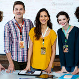 Framendino, 12 Pack Sublimation Work Card Holder with Blank Lanyards, Heat Transfer Blank Leather ID Card Holders Sublimation Lanyards for Office Home Framendino