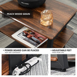 FITUEYES DESIGN 4-Tier AV Media Stand Corner Shelf for Record Player Wooden Stereo Cabinet Audio Rack Tower with Height Adjustable Wooden Shelves for/Apple TV/Xbox One/ps4 (Walnut) FITUEYES