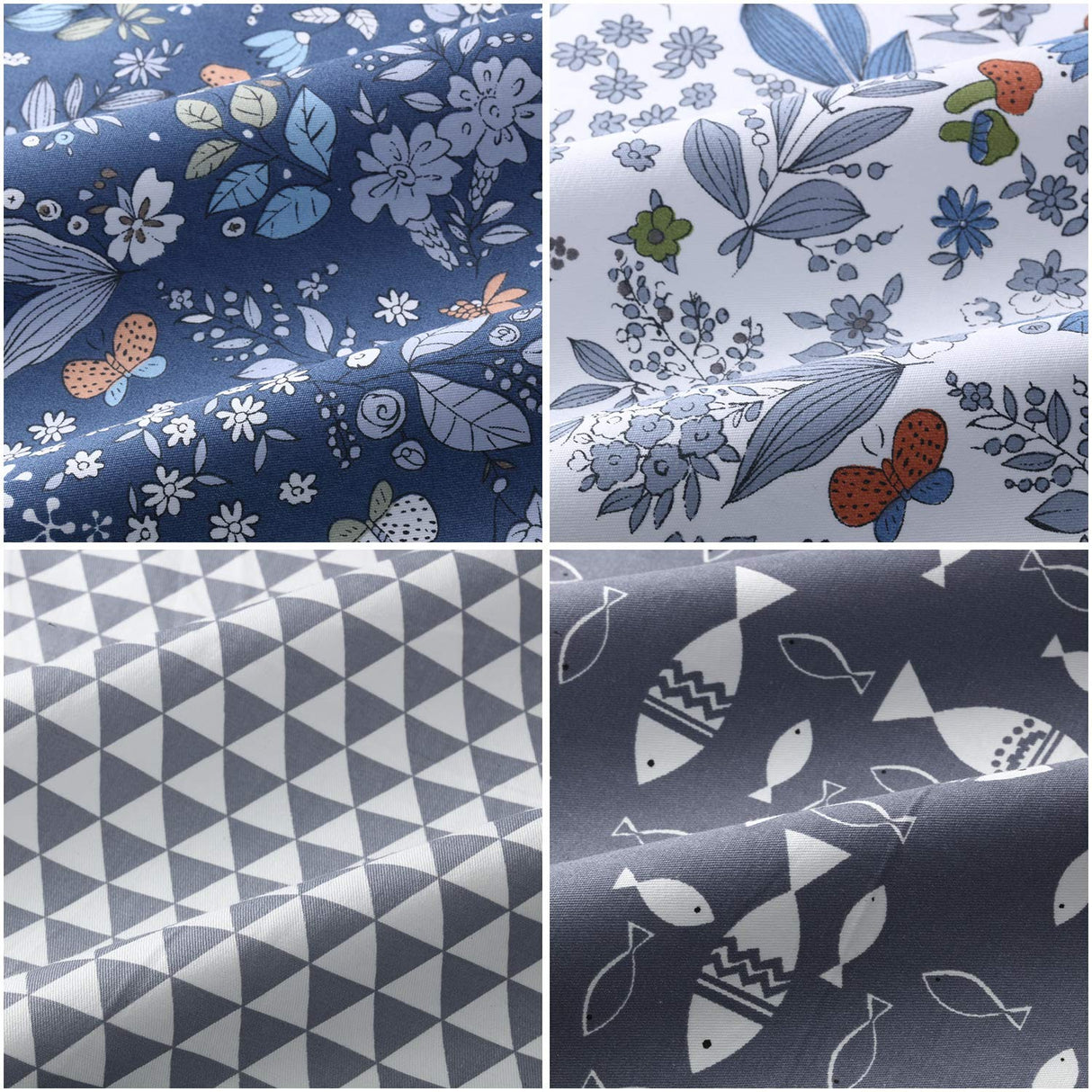 30 Pieces 10 x 10 Inches Fabric Printed Bundle Squares Floral Fabric Patchwork Sewing Quilting Bundles Assorted Pattern Cloth for DIY Scrapbook Craft Making Tatuo