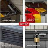Keter Elite Store Outdoor Storage Shed, 4.6x2.7 Ft, All-Weather, Lockable Doors, Built-in Ventilation, Lid-to-Bin Kit, & Soft Close Mechanism, Grey Keter