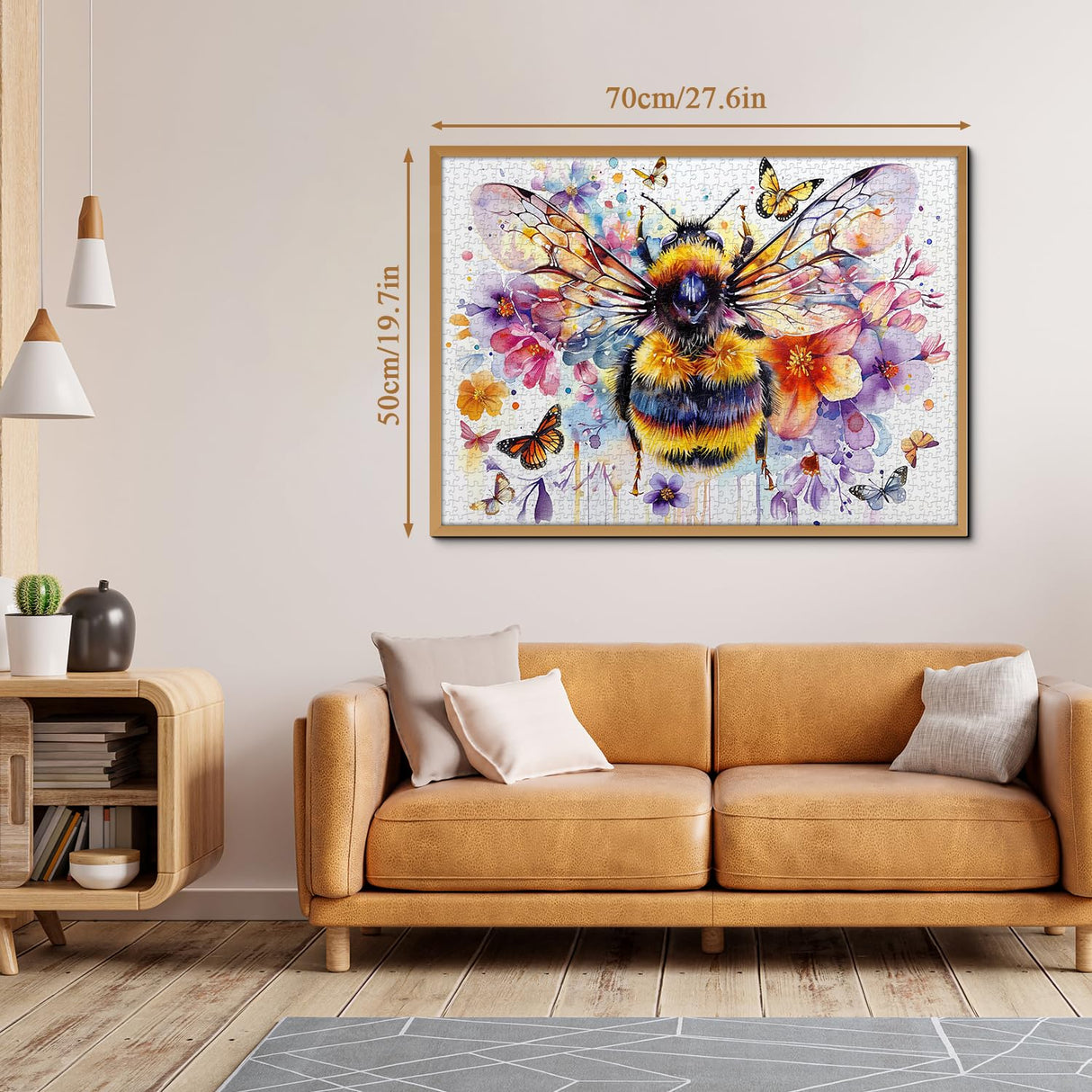 Flowers Bee Puzzles for Adults 1000 Pieces, Garden Bee Butterfly Jigsaw Puzzles, Nature Plant Impossible Animal Art Puzzle as Bee Home Decor PPuzzling