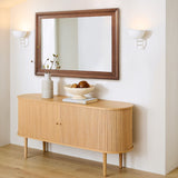 CULER Rustic Wood Wall Mirror for Bathroom,Rectangle 24 x 36 inch Hanging vatiny Mirrors with Wooden Frame for Living Room,Bedroom,Entryway(Walnut Brown) CULER